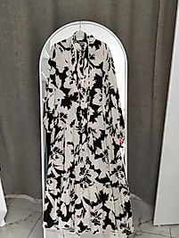 Viskon kolları lastikli elbise