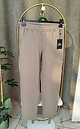 Bayan Eşofman Kısa Dar Paça Koyu Bej