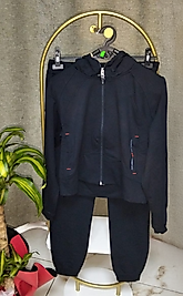 Bayan Oversize Eşofman Takım Ceket/Jogger Siyah