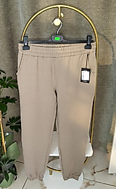 Bayan Eşofman Lastikli Jogger Koyu Bej