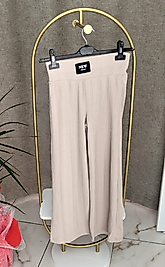 Triko Kız Bol Pantolon Bej