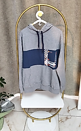 Erkek Garson Sweat Kapuşon Gri