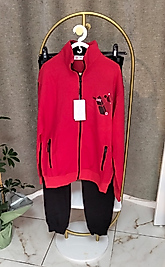 Erkek Garson Eşofman Takımı Ceket/Jogger Kırmızı/Siyah