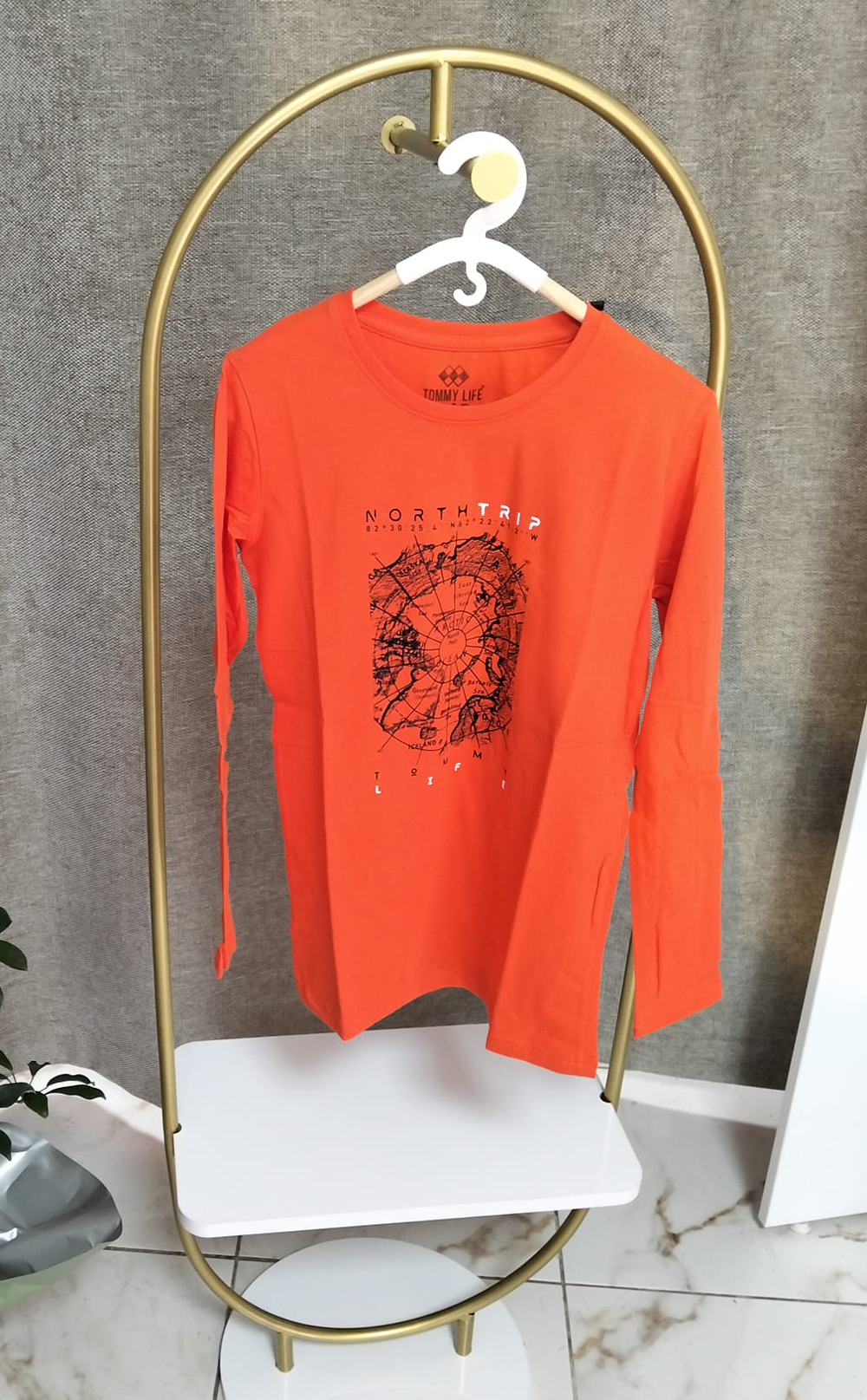 Erkek Garson Sweatshirt O Yaka Portakal