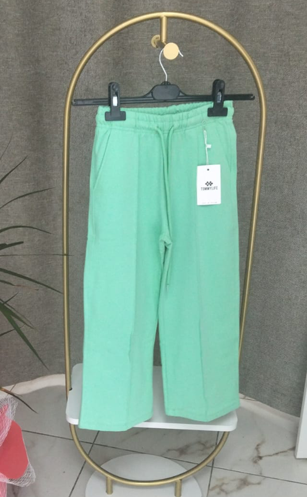 Kız Garson Eşofman Düz Paça Su Yeşili