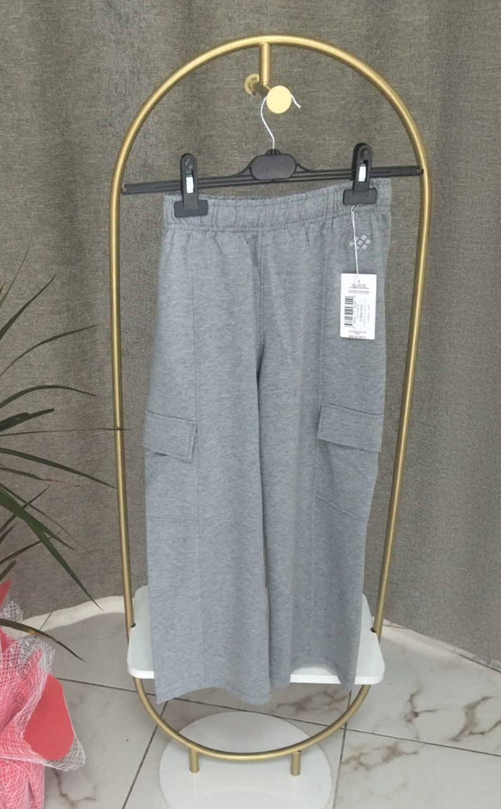 Kız Garson Eşofman Düz Paça Gri