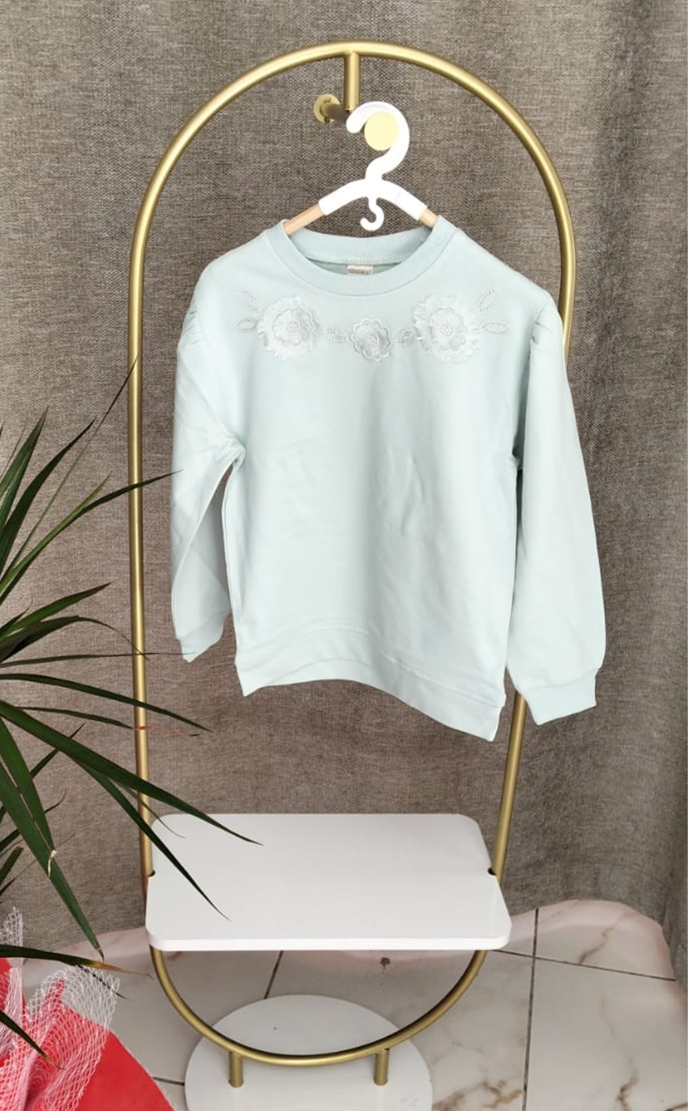 Uzun Kollu Pijama Üstü Beyaz