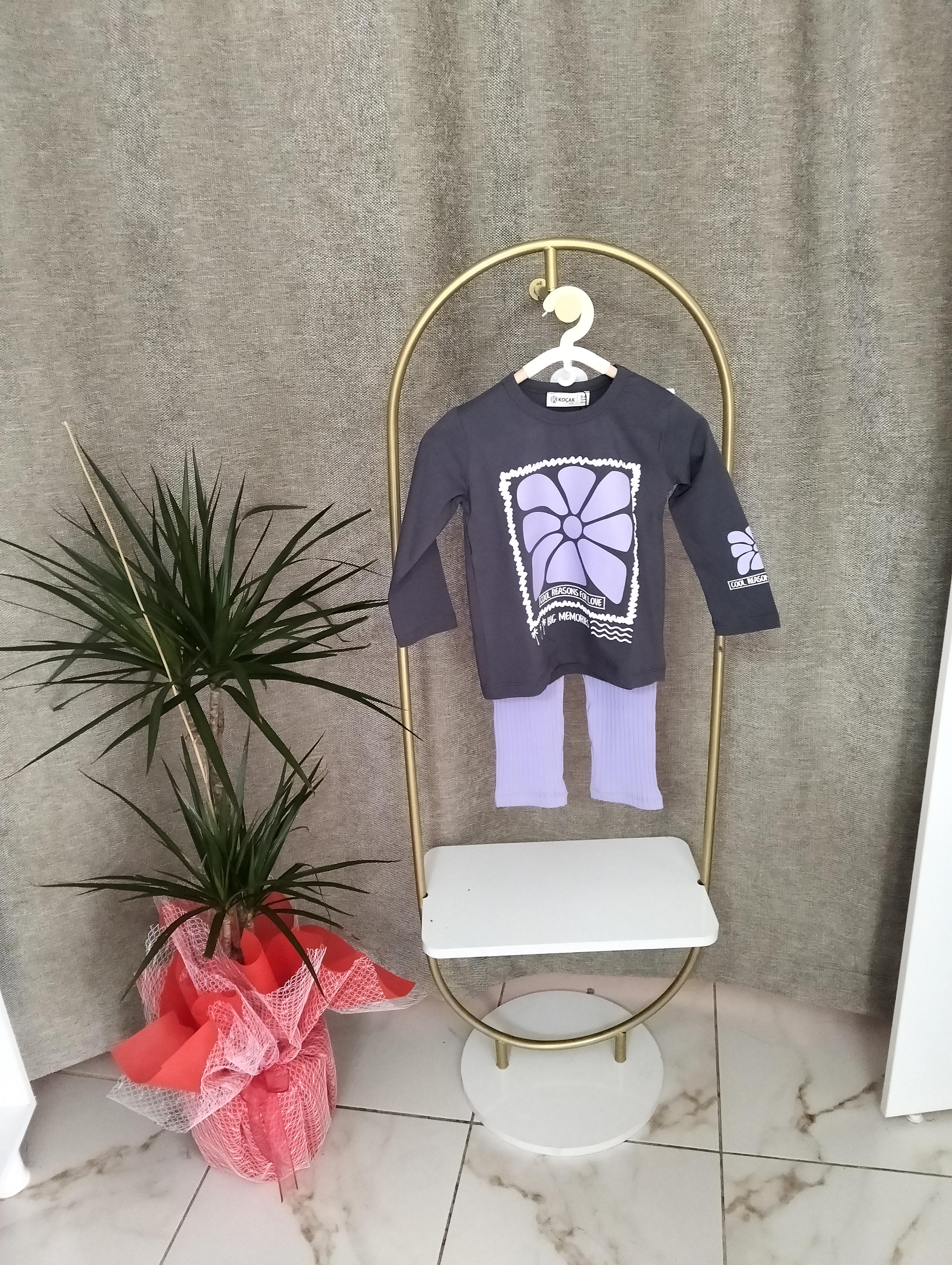 Gri lila kız takım