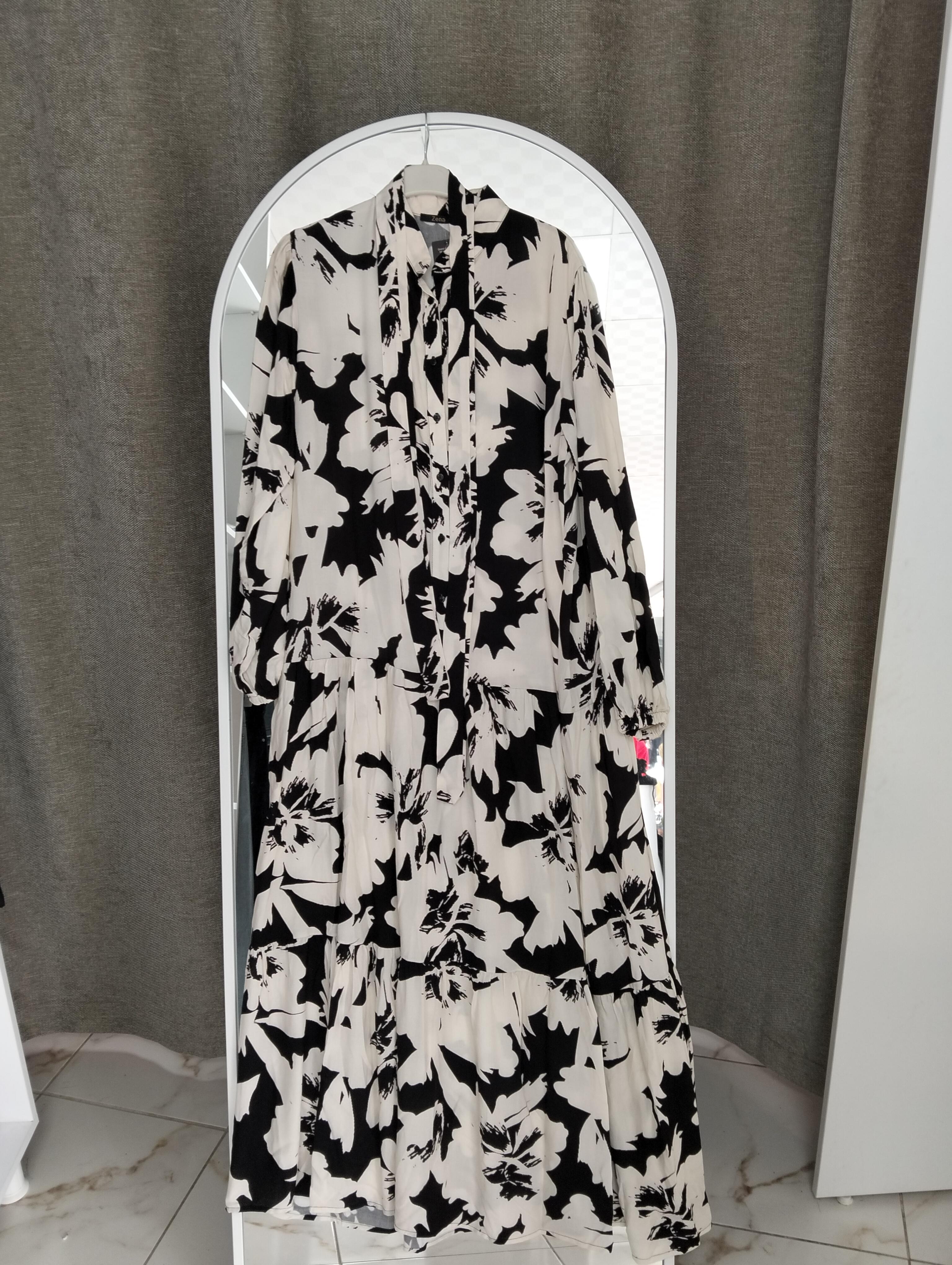 Viskon kolları lastikli elbise